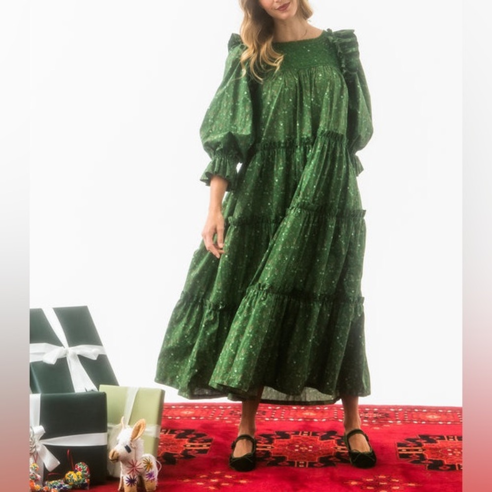 RARE Mi Golondrina Green Maxi Dress